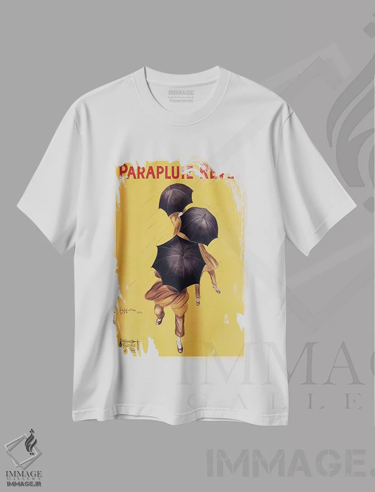 تیشرت سفید طرح دار چتر رول، ۱۹۲۲، تایپوگرافی اثر لئونتو کاپیلو | immage.ir