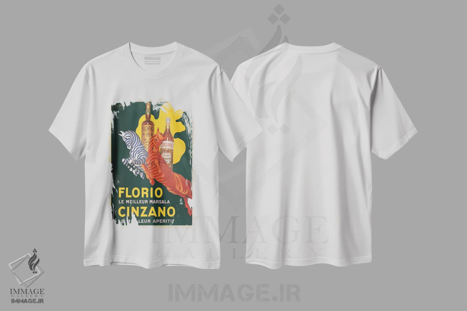 تیشرت سفید طرح دار فلوریو و چینزانو، ۱۹۳۰، تایپوگرافی اثر لئونتو کاپیلو | فروشگاه ایماژ