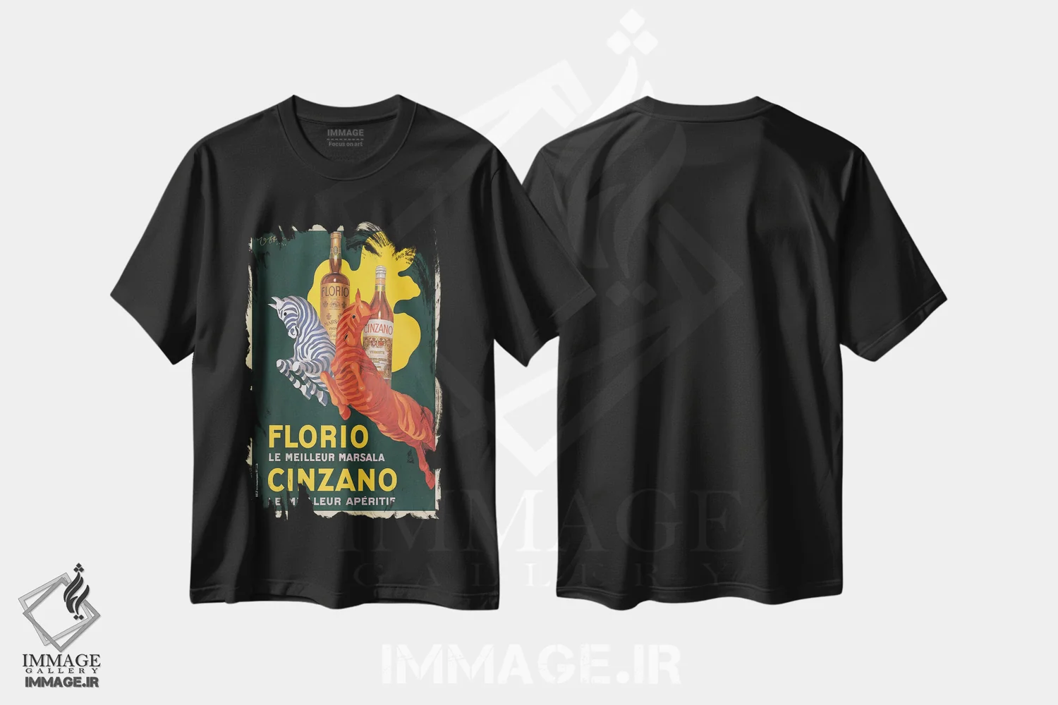تیشرت مشکی طرح دار فلوریو و چینزانو، ۱۹۳۰، تایپوگرافی اثر لئونتو کاپیلو | immage.ir