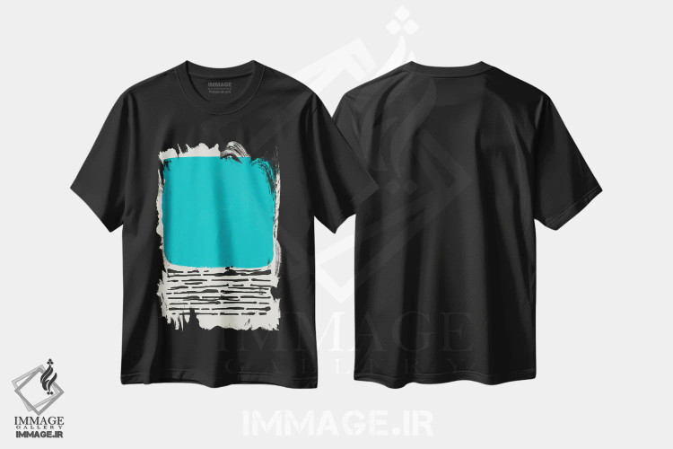 تیشرت مشکی طرح دار ریتم خاص II، آبستره اثر لوکا شپرد | immage.ir