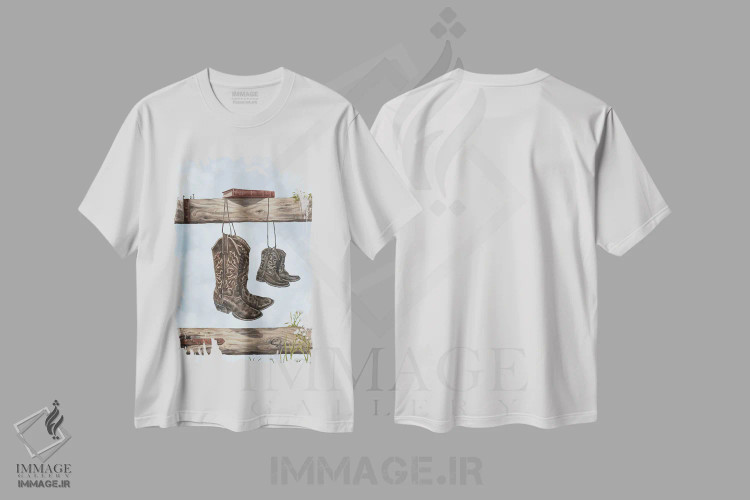 تیشرت سفید طرح دار چکمه های خانوادگی، دکور روستایی اثر لوکا شپرد | immage.ir