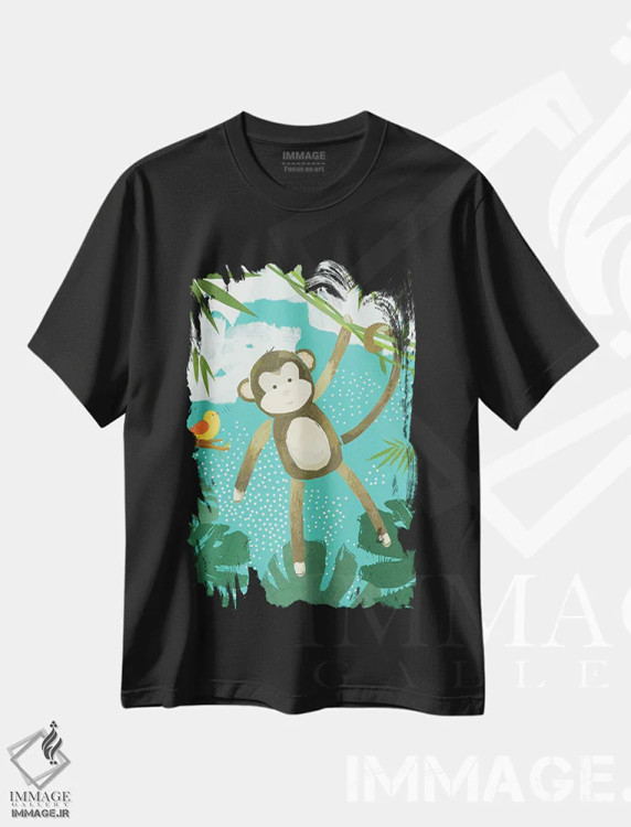 تیشرت مشکی طرح دار دوستان جنگلی II، هنر دیجیتال اثر لوکا شپرد | immage.ir
