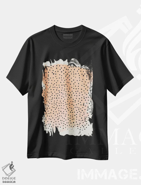 تیشرت مشکی طرح دار حس خوب هلو، تزئینی اثر لوکا شپرد | فروشگاه ایماژ