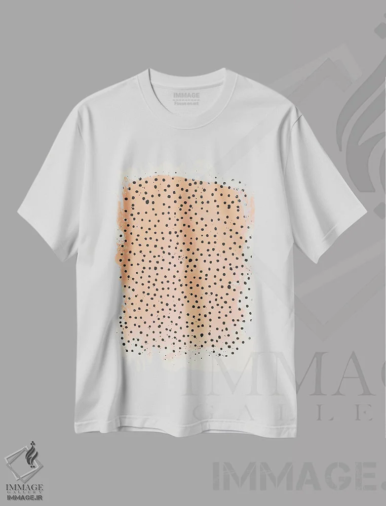 تیشرت سفید طرح دار حس خوب هلو، تزئینی اثر لوکا شپرد | immage.ir