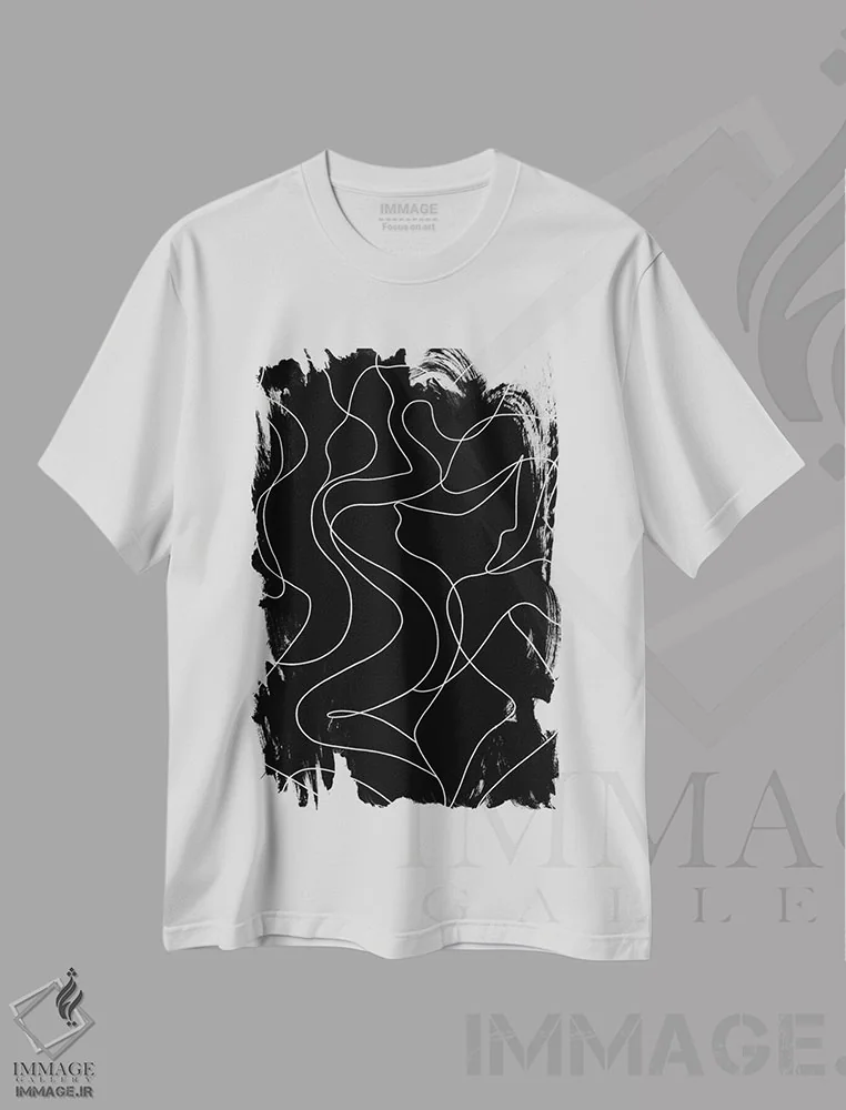 تیشرت سفید طرح دار بی وزنی اثر لیا چچلاشویلی | immage.ir