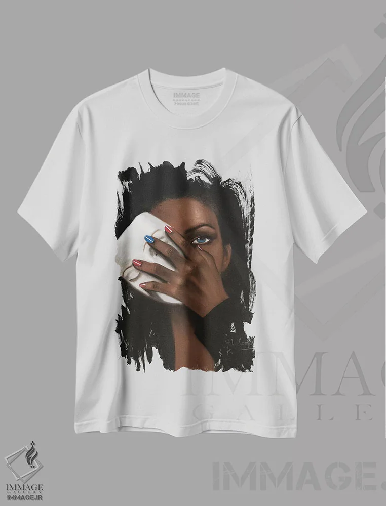 تیشرت سفید طرح دار در عدالت برای همه، هنر آمریکایی آفریقایی تبار اثر لوری کوپر | فروشگاه ایماژ