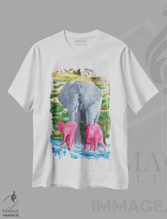 تیشرت سفید طرح دار دردسر دوبرابر، مدیوم اثر لورا کرتین | فروشگاه ایماژ