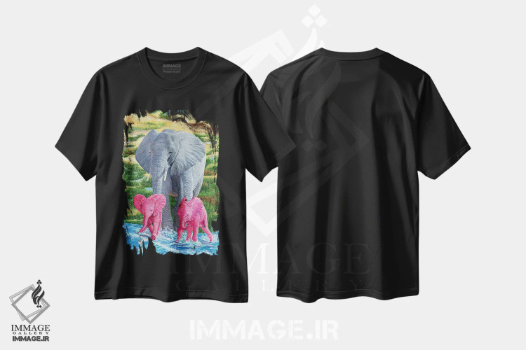 تیشرت مشکی طرح دار دردسر دوبرابر، مدیوم اثر لورا کرتین | immage.ir