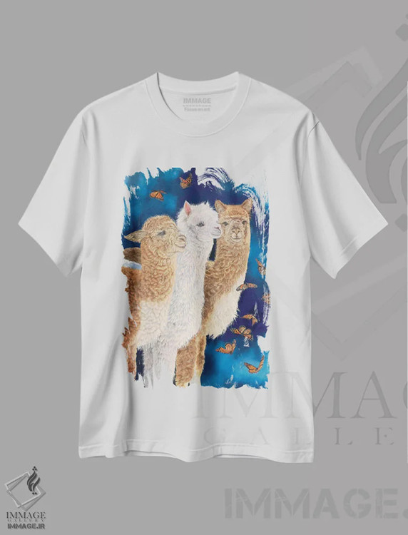 تیشرت سفید طرح دار باله نیمه شب، مدیوم اثر لورا کرتین | فروشگاه ایماژ