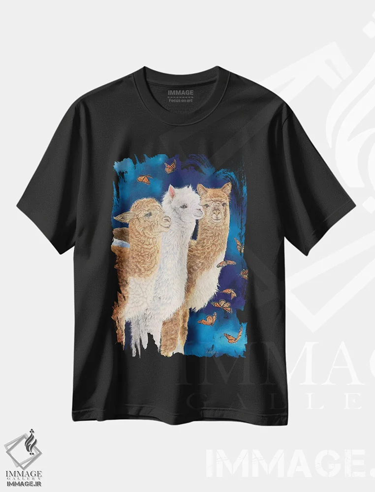 تیشرت مشکی طرح دار باله نیمه شب، مدیوم اثر لورا کرتین | immage.ir