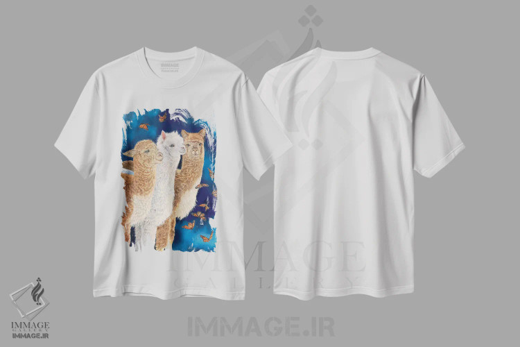 تیشرت سفید طرح دار باله نیمه شب، مدیوم اثر لورا کرتین | فروشگاه ایماژ