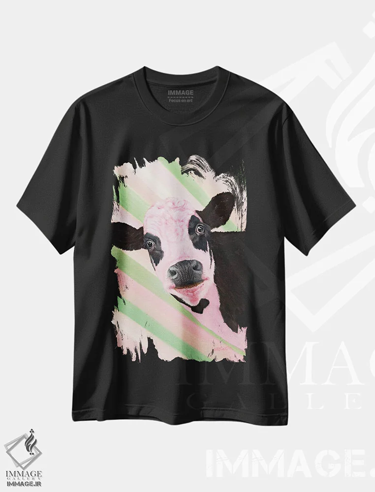 تیشرت مشکی طرح دار نخود شیرین، مدیوم اثر لورا کرتین | immage.ir