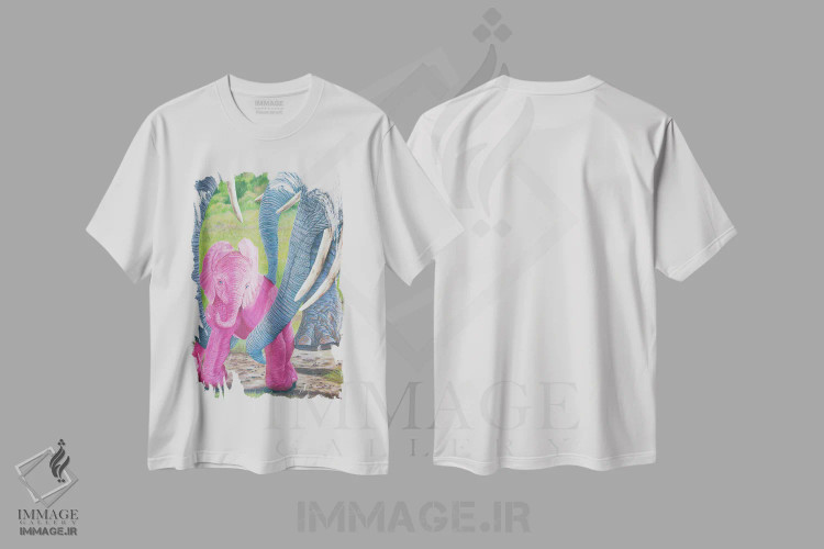 تیشرت سفید طرح دار عشق ما را بالا می برد، تزئینی اثر لورا کرتین | فروشگاه ایماژ