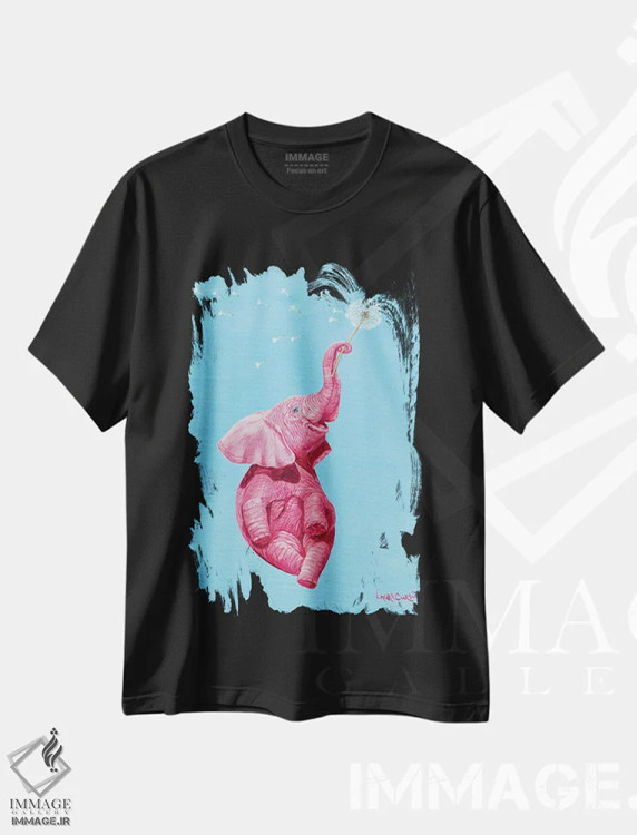 تیشرت مشکی طرح دار حیرت زده شدن، مدیوم اثر لورا کرتین | فروشگاه ایماژ