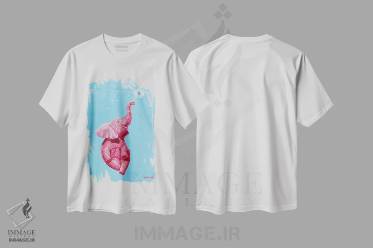 تیشرت سفید طرح دار حیرت زده شدن، مدیوم اثر لورا کرتین | immage.ir