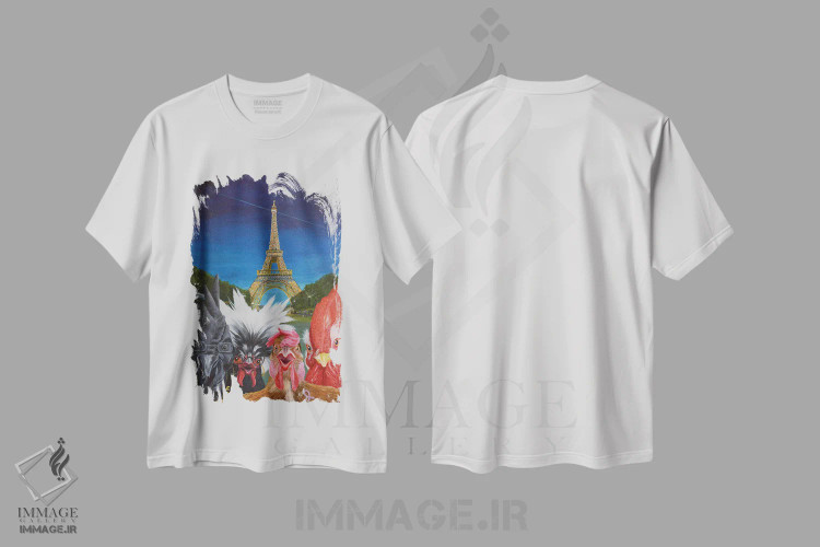 تیشرت سفید طرح دار تعطیلات در پاریس، تزئینی اثر لورا کرتین | immage.ir