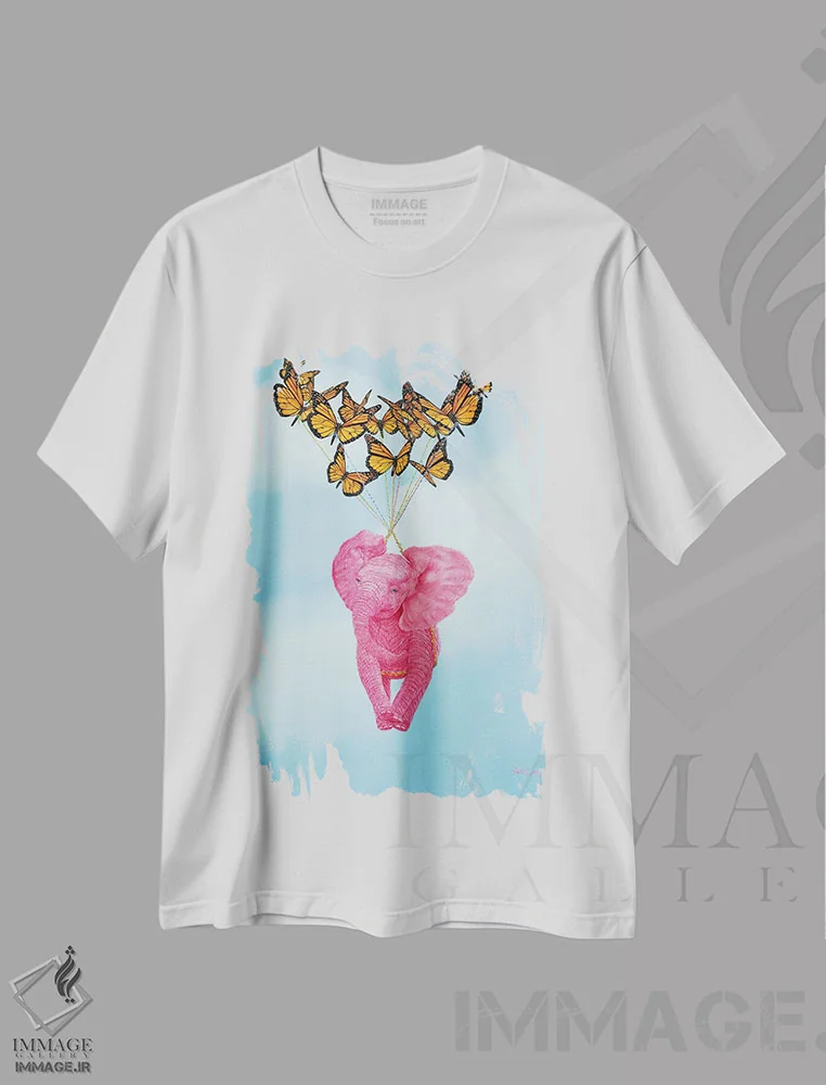 تیشرت سفید طرح دار با خود برده شدن، مدیوم اثر لورا کرتین | immage.ir