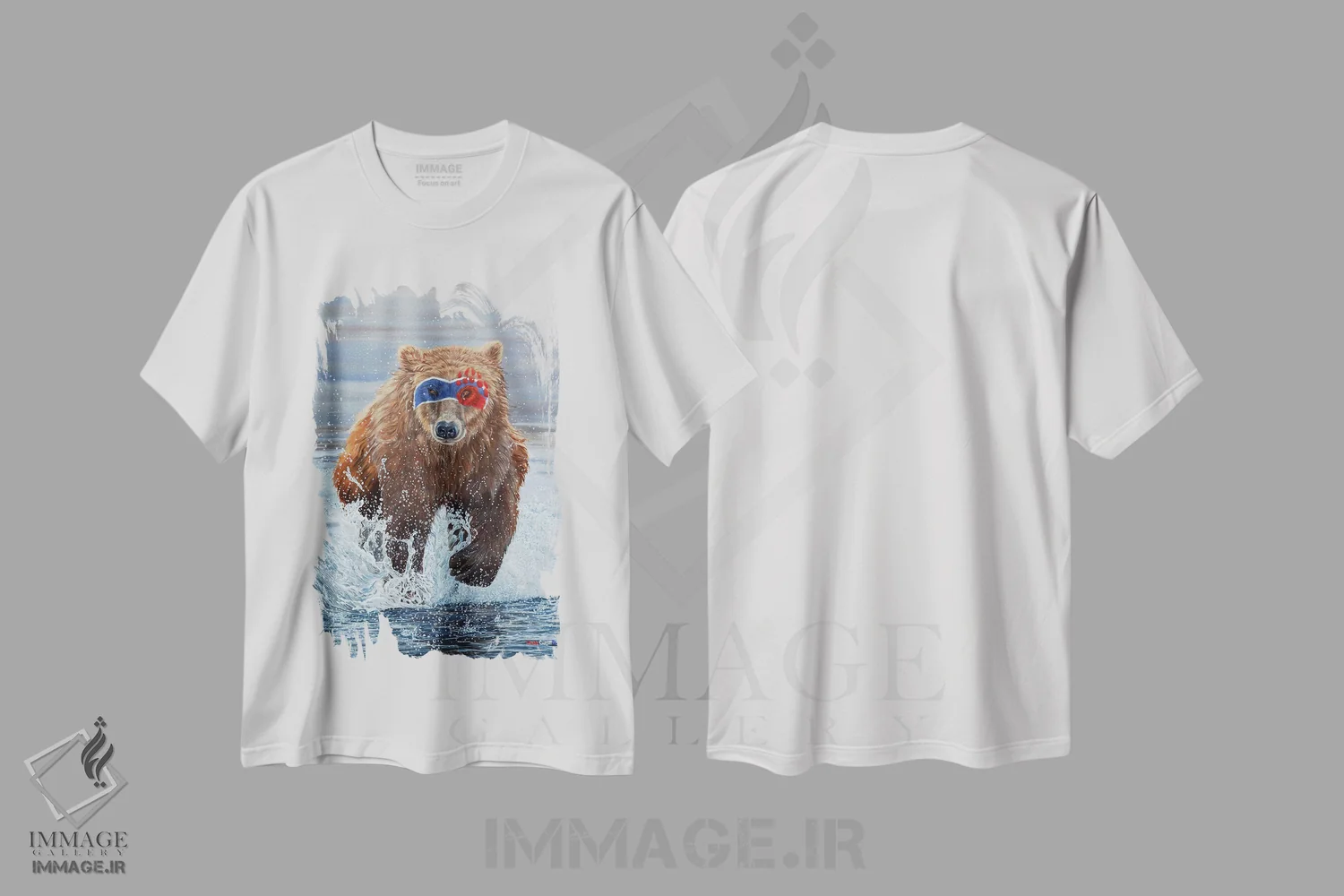 تیشرت سفید طرح دار رنگ آزادی، دکور کلبه و لژ اثر لورا کرتین | فروشگاه ایماژ