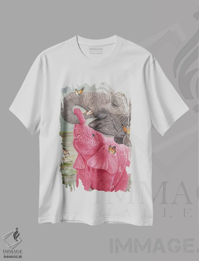 تیشرت سفید طرح دار لمس عشق، مدیوم اثر لورا کرتین | فروشگاه ایماژ