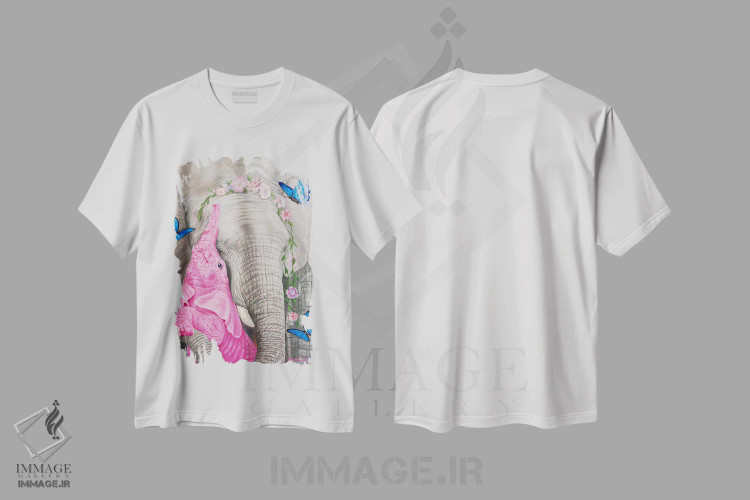 تیشرت سفید طرح دار عشق مادرانه، هنر فاخر معاصر اثر لورا کرتین | immage.ir