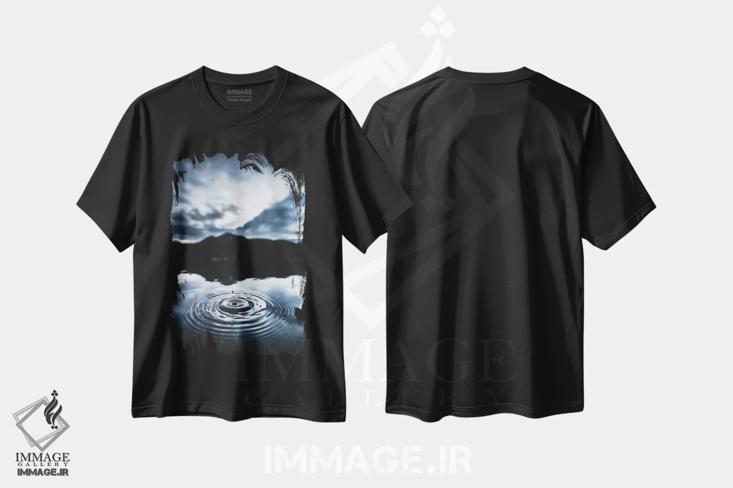 تیشرت مشکی طرح دار قطره آبی، عکاسی ماکرو اثر لوکاس مور | immage.ir