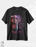 تیشرت مشکی طرح دار آبشارهای رنگارنگ، مدیوم اثر لوکاس مور | immage.ir