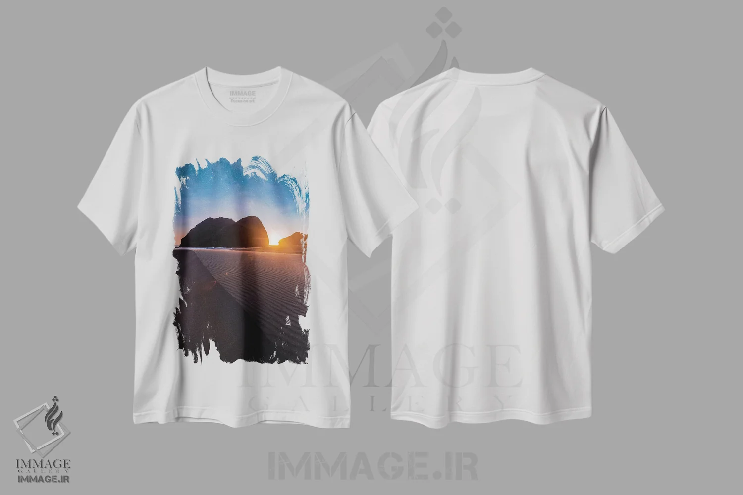 تیشرت سفید طرح دار روز و شب، مدیوم اثر لوکاس مور | فروشگاه ایماژ
