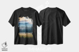 تیشرت مشکی طرح دار طلوع خورشید بایسون، مدیوم اثر لوکاس مور | فروشگاه ایماژ