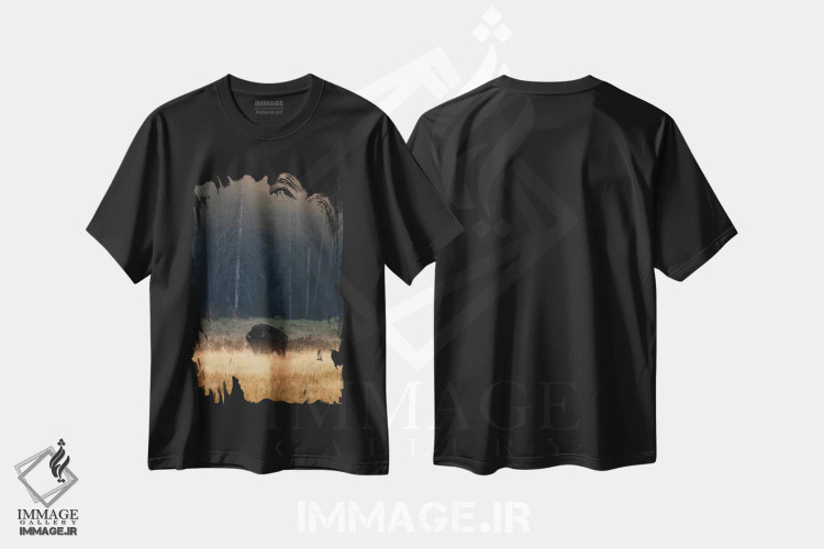 تیشرت مشکی طرح دار چریدن صبحگاهی، مدیوم اثر لوکاس مور | immage.ir