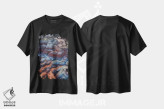 تیشرت مشکی طرح دار تپه های رنگین کمانی، مدیوم اثر لوکاس مور | immage.ir