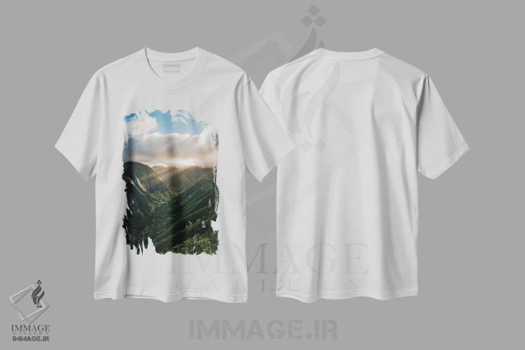 تیشرت سفید طرح دار دره نور، مدیوم اثر لوکاس مور | فروشگاه ایماژ