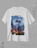 تیشرت سفید طرح دار غروب آتشین، مدیوم اثر لوکاس مور | immage.ir