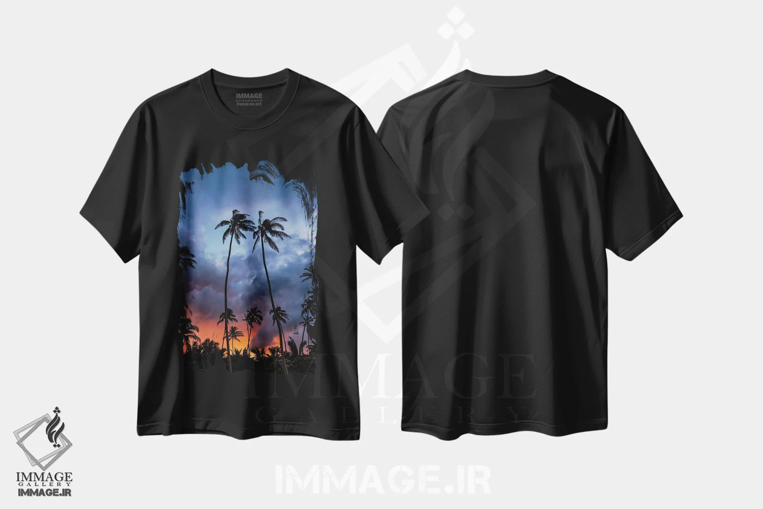 تیشرت مشکی طرح دار غروب آتشین، مدیوم اثر لوکاس مور | فروشگاه ایماژ