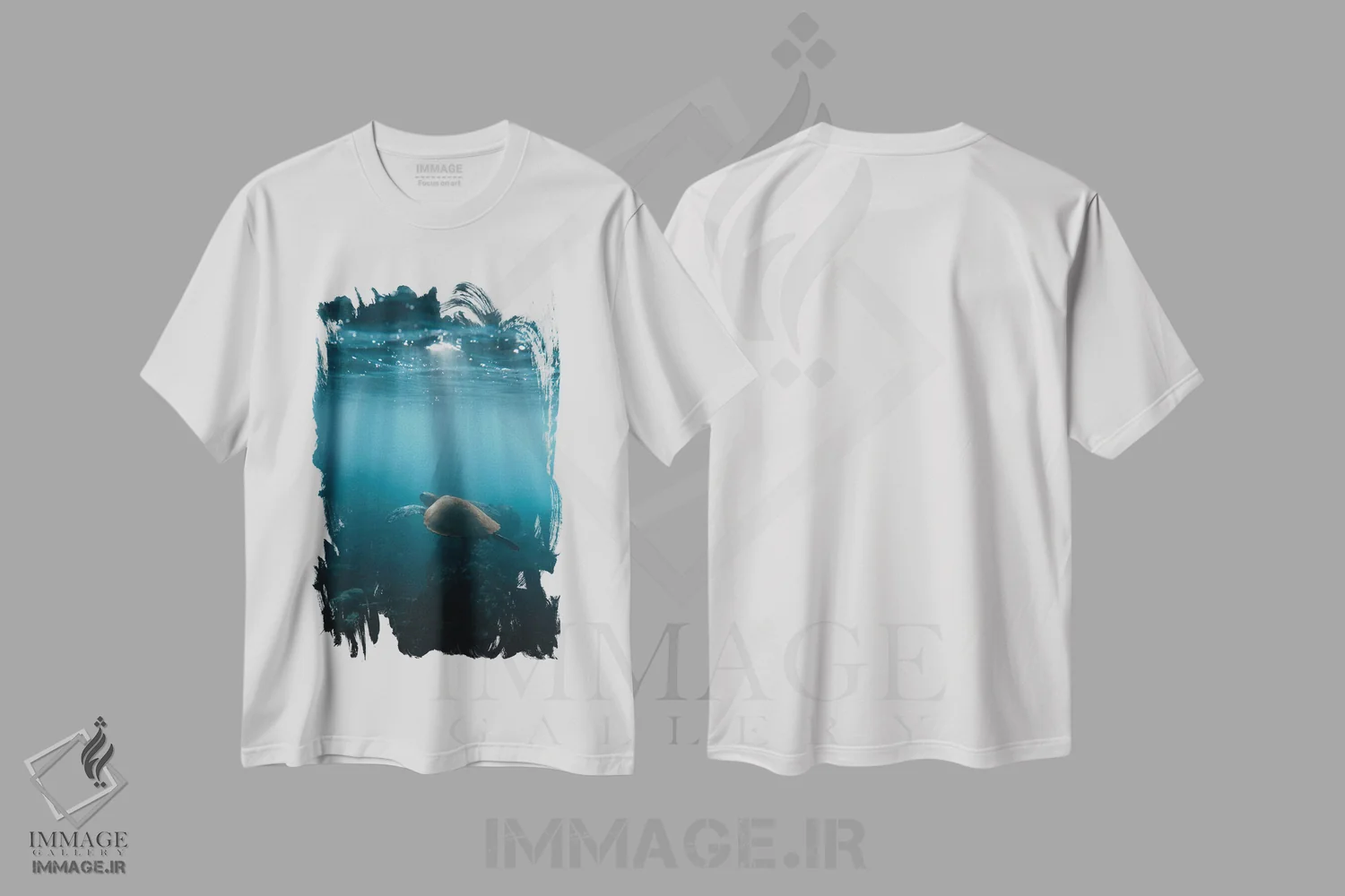تیشرت سفید طرح دار لاک پشت هاوایی، مدیوم اثر لوکاس مور | فروشگاه ایماژ