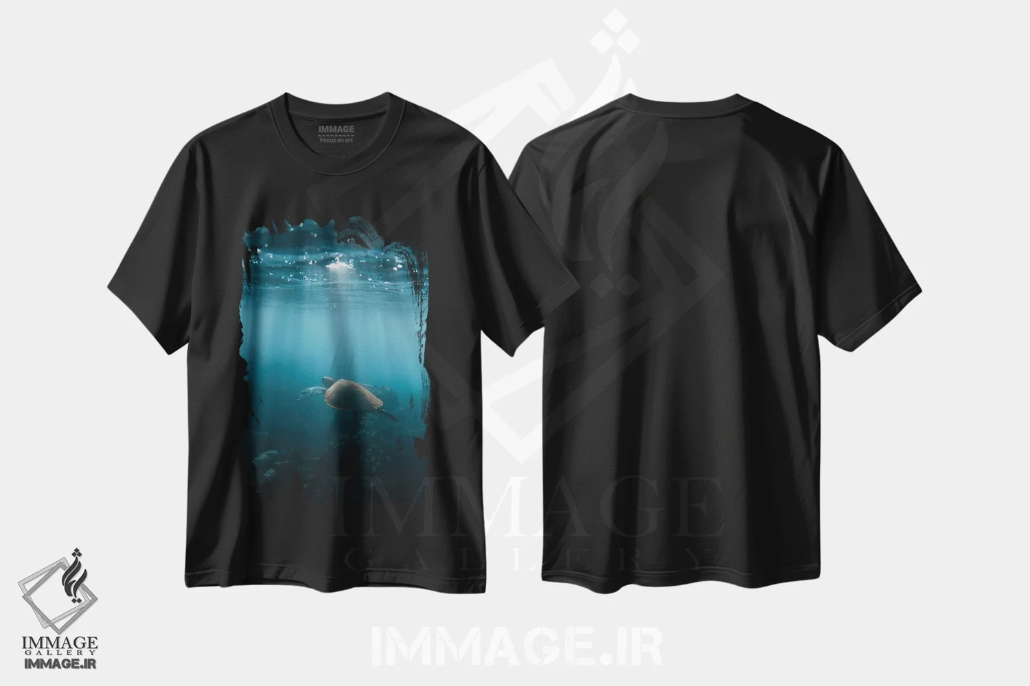 تیشرت مشکی طرح دار لاک پشت هاوایی، مدیوم اثر لوکاس مور | immage.ir