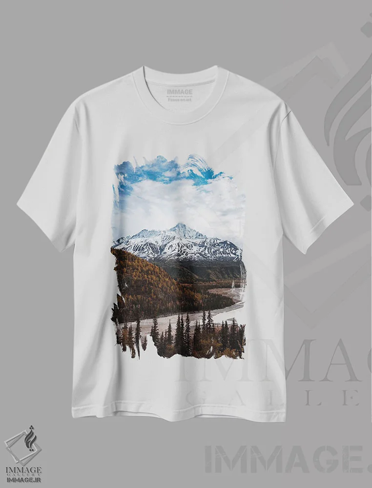 تیشرت سفید طرح دار پاییز آلاسکا، مدیوم اثر لوکاس مور | فروشگاه ایماژ