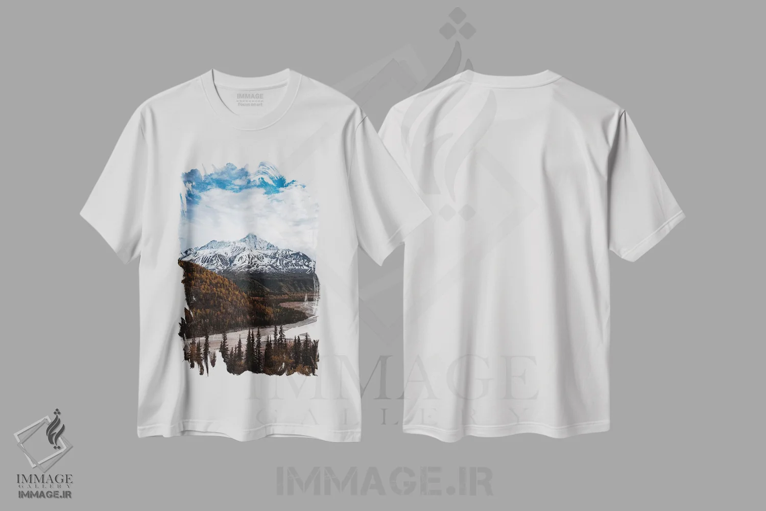 تیشرت سفید طرح دار پاییز آلاسکا، مدیوم اثر لوکاس مور | فروشگاه ایماژ
