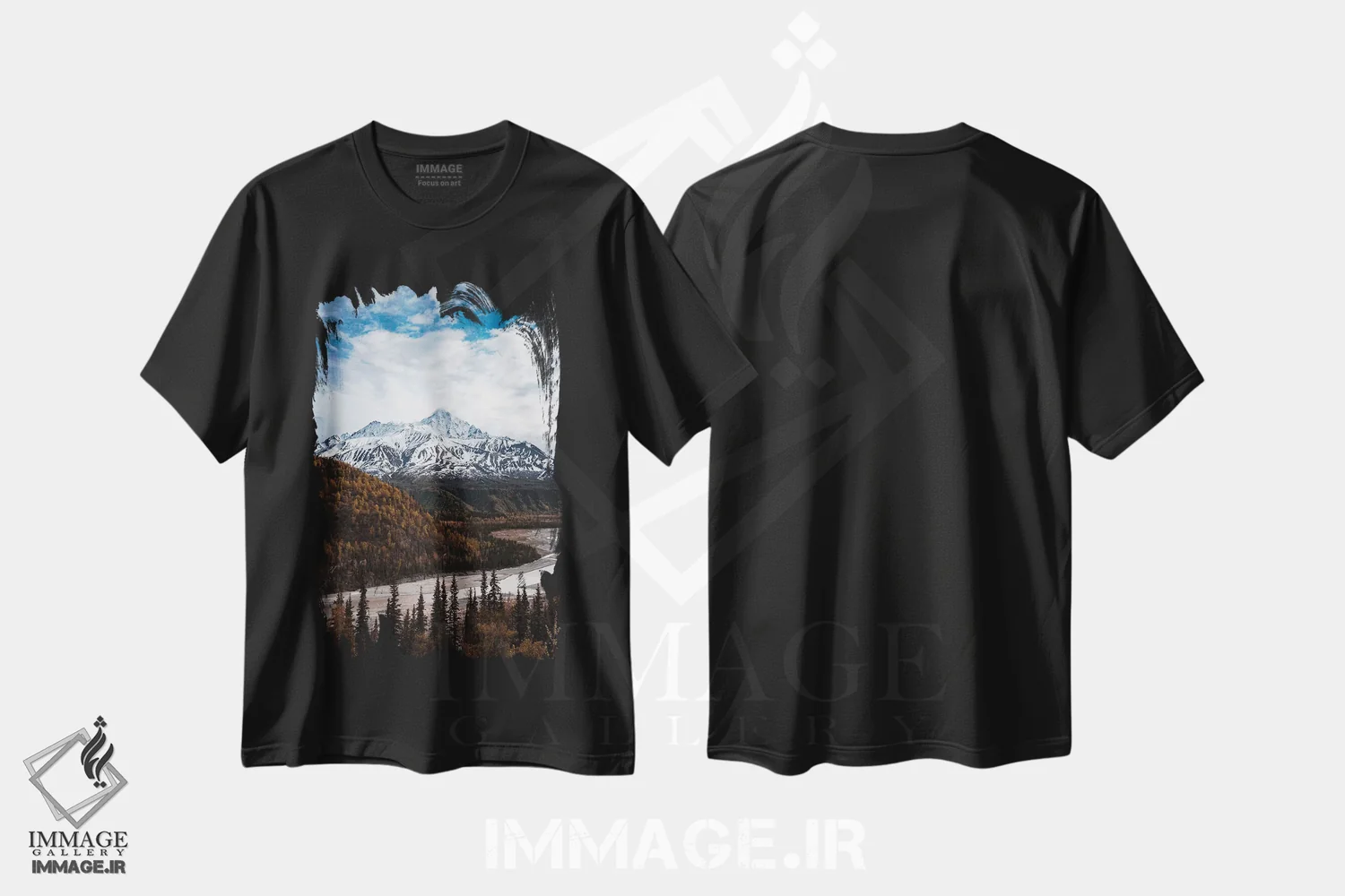 تیشرت مشکی طرح دار پاییز آلاسکا، مدیوم اثر لوکاس مور | immage.ir