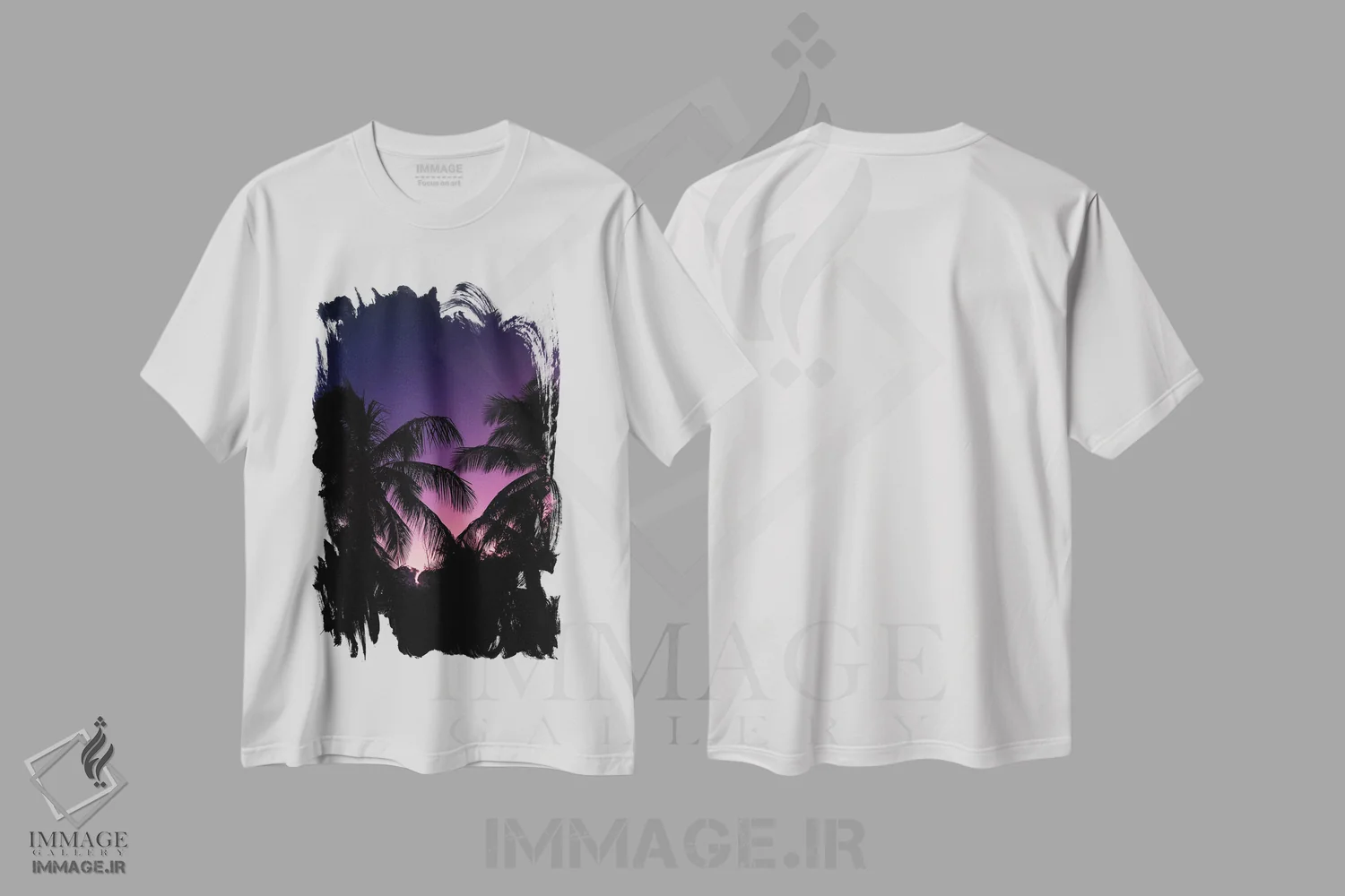 تیشرت سفید طرح دار غروب عمیق، مدیوم اثر لوکاس مور | immage.ir