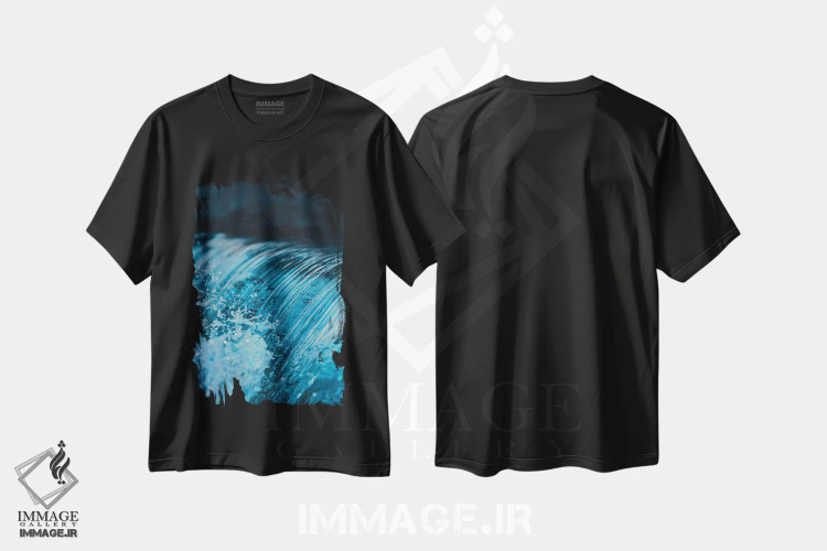 تیشرت مشکی طرح دار آبشار، مدیوم اثر لوکاس مور | فروشگاه ایماژ