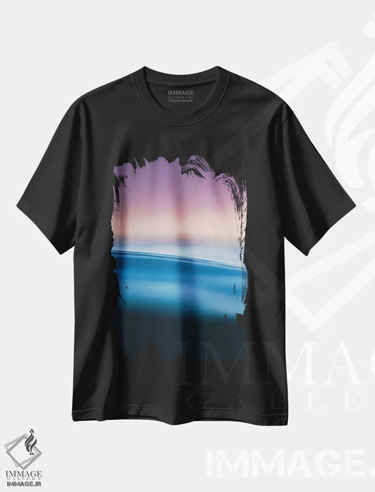 تیشرت مشکی طرح دار آرامش، مدیوم اثر لوکاس مور | immage.ir