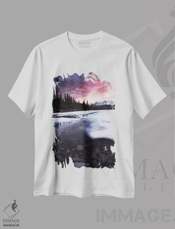 تیشرت سفید طرح دار آتش و یخ، مدیوم اثر لوکاس مور | فروشگاه ایماژ