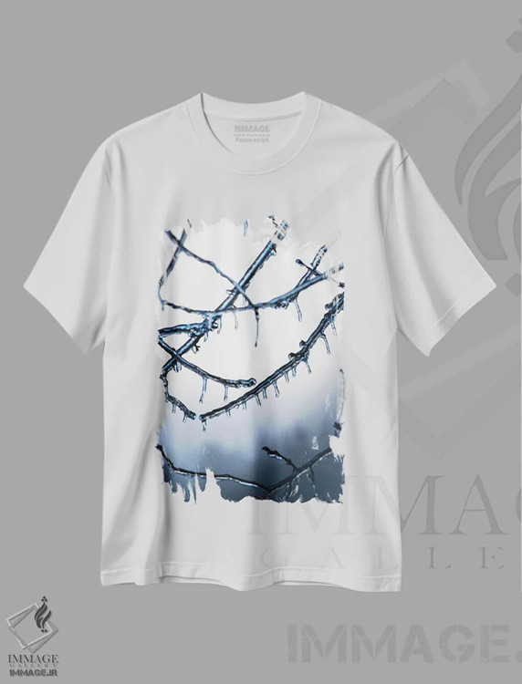 تیشرت سفید طرح دار یخ زده، مدیوم اثر لوکاس مور | فروشگاه ایماژ