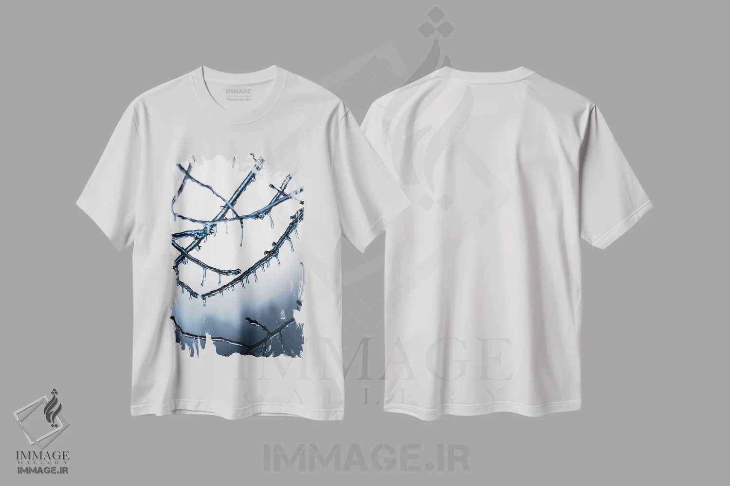 تیشرت سفید طرح دار یخ زده، مدیوم اثر لوکاس مور | فروشگاه ایماژ