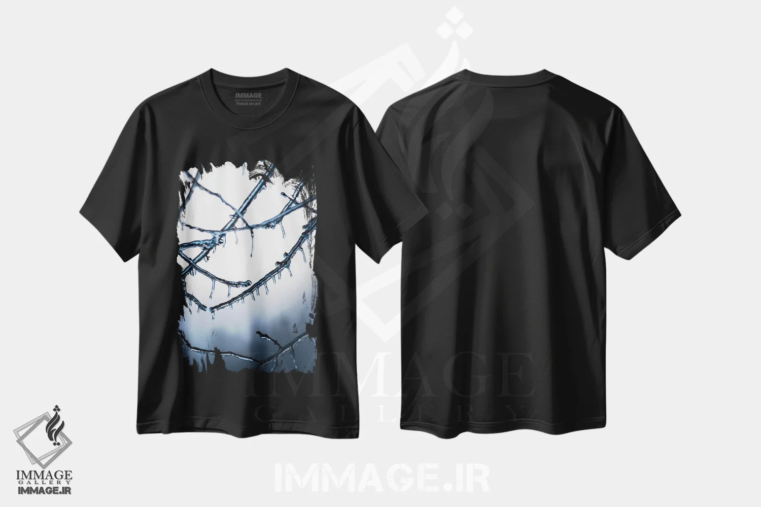 تیشرت مشکی طرح دار یخ زده، مدیوم اثر لوکاس مور | immage.ir