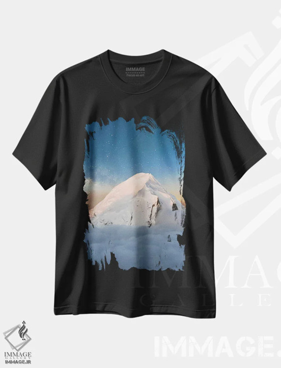 تیشرت مشکی طرح دار قله ستاره ای، مدیوم اثر لوکاس مور | immage.ir