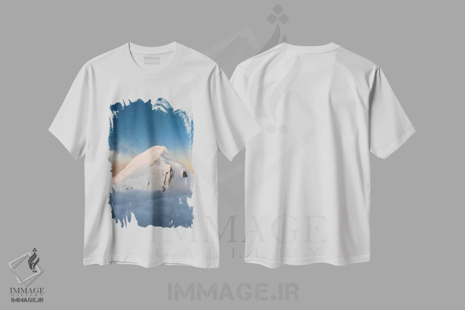 تیشرت سفید طرح دار قله ستاره ای، مدیوم اثر لوکاس مور | فروشگاه ایماژ