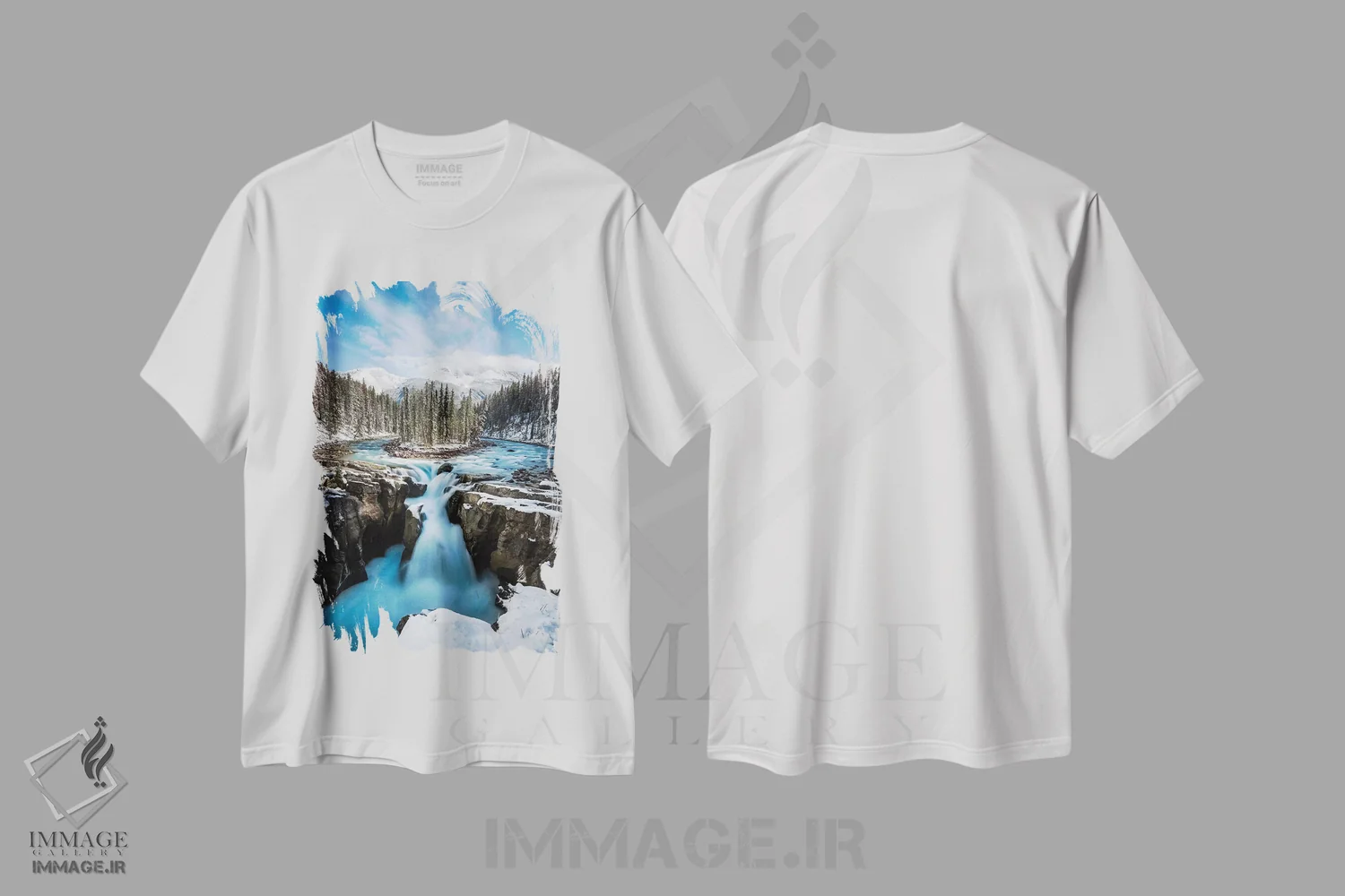 تیشرت سفید طرح دار آبشار برفی سانوآپتا، مدیوم اثر لوکاس مور | immage.ir
