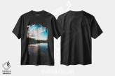 تیشرت مشکی طرح دار انعکاس غروب، مدیوم اثر لوکاس مور | فروشگاه ایماژ
