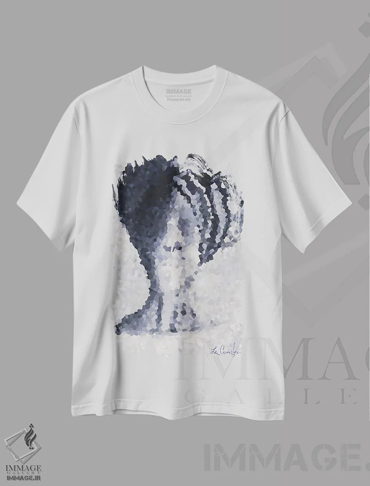 تیشرت سفید طرح دار ملکه آفریقایی، هنر آمریکایی آفریقایی تبار اثر لیز کاوینگتون | فروشگاه ایماژ